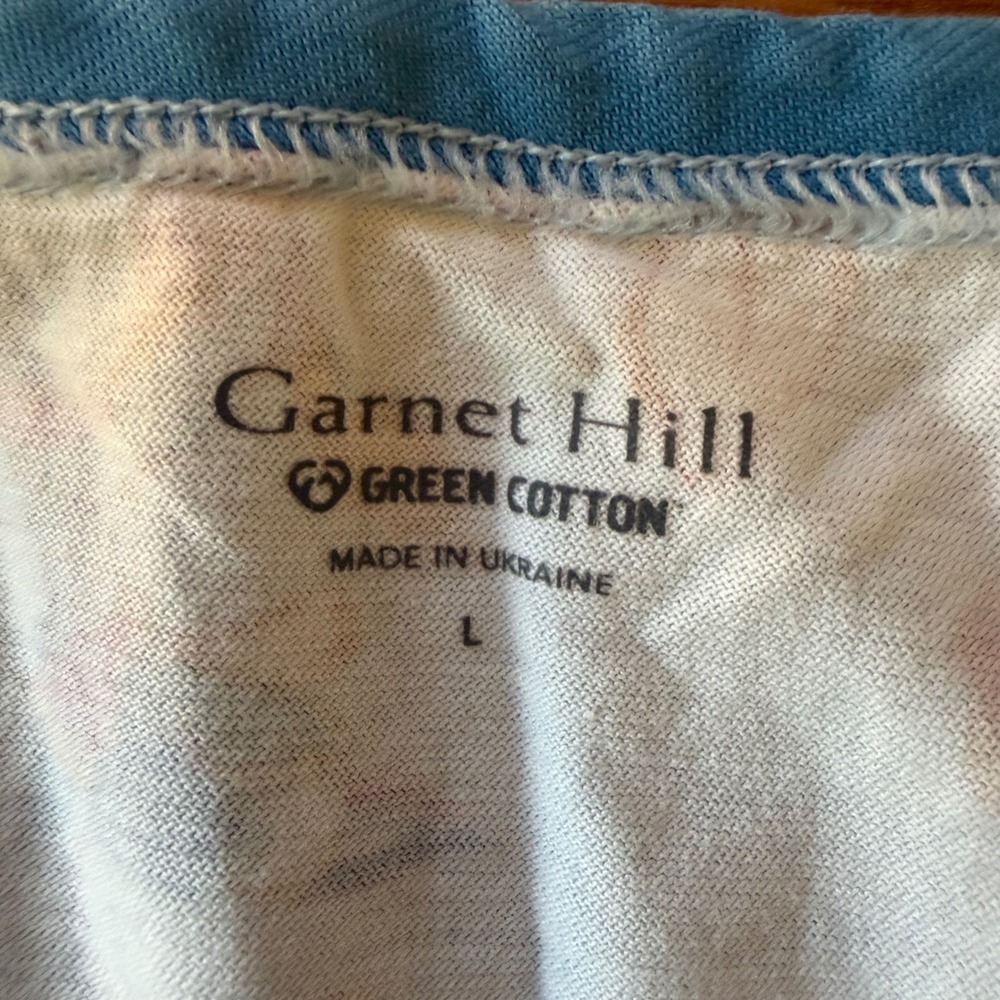 Garnet Hill  100% Organic Cotton Floral Pajama Set Size Large Lounge Two Piece - Picture 3 of 6